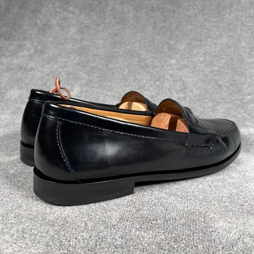 Cole Haan Penny Loafers Black Leather Moc Toe Slip On Dress Shoes Mens 13D 03503